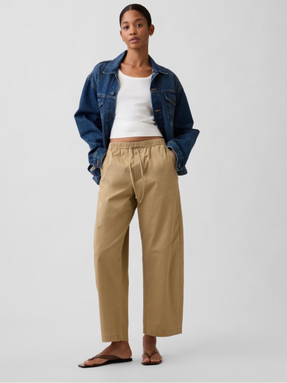 GAP Factory Mid Rise Easy Barrel Khakis